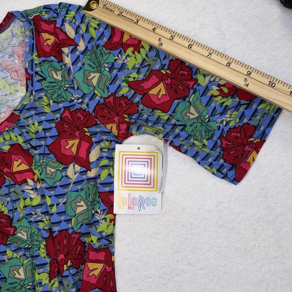 LuLaRoe Ana Dress Womens Small Blue Red Floral Geometric Maxi‎ Dress NWT - Picture 7 of 15